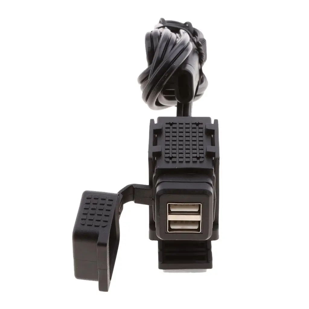 

SAE to USB Cable Adapter Dual USB Charger Socket ABS Material for Motorcycles Phone Tablet GPS Charging