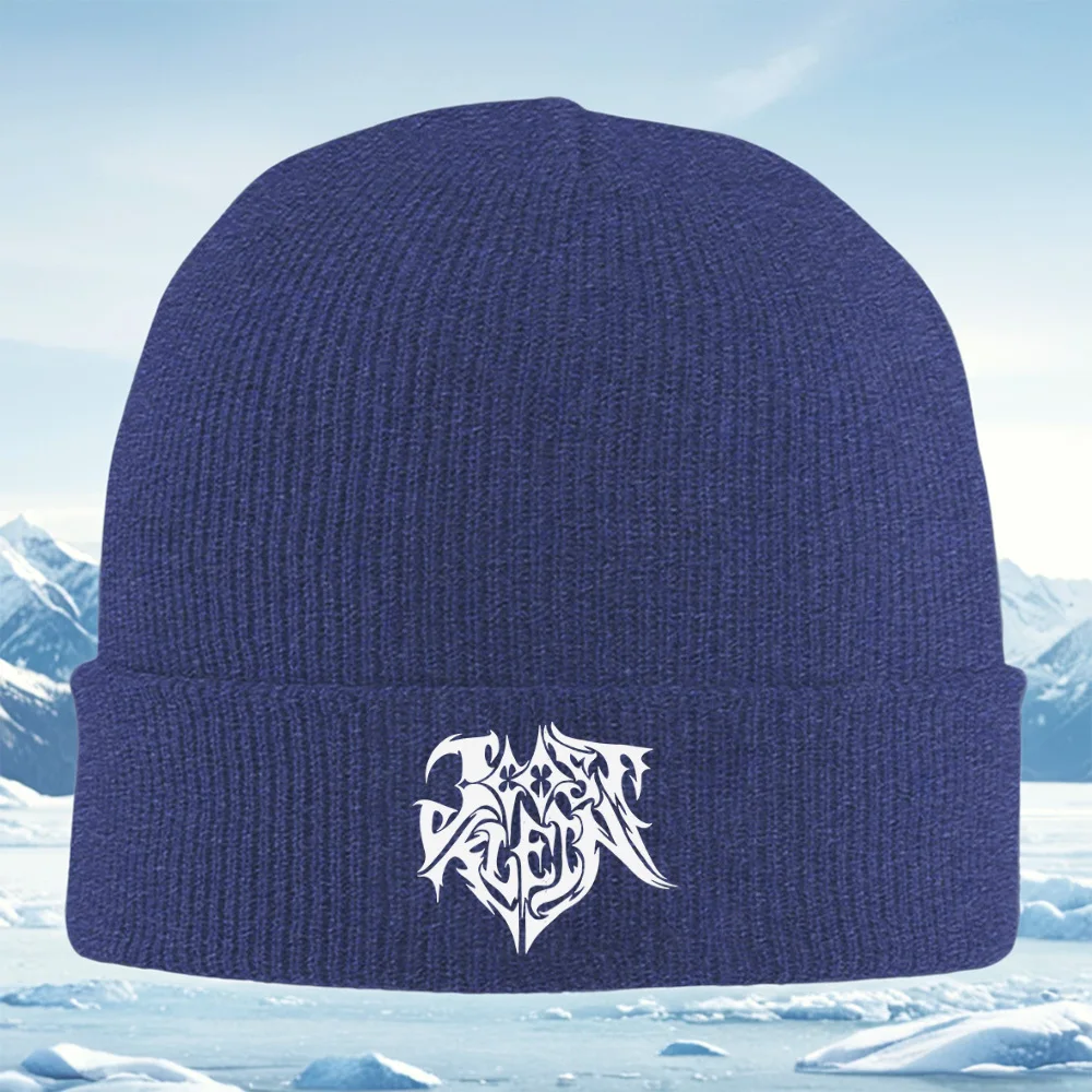 مجردة أنيقة منحنيات بيضاء خلفية سوداء الرجال النساء للجنسين محبوك قبعة قبعة صوفية قبعة الشتاء الحرارية الدافئة عيد الميلاد Ou