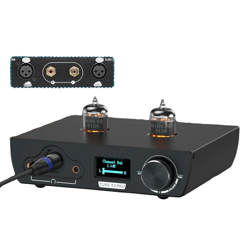 

Tube Amplifier HIFI Stereo Audio T2 PRO Portable Power Amp Headphone Amplifier for Home Mobile Phone Tablet with 6H3N Tubes