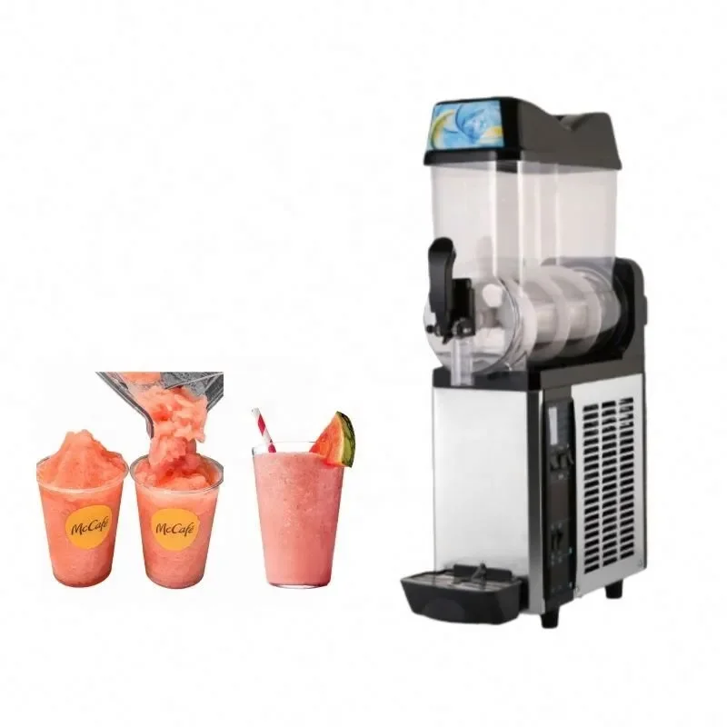 for Electric Slush Machine Commercial Twin Cylinder 220V Granita Frozen Beverage Ice Maker for Cafe Hotel Bar Smoothie