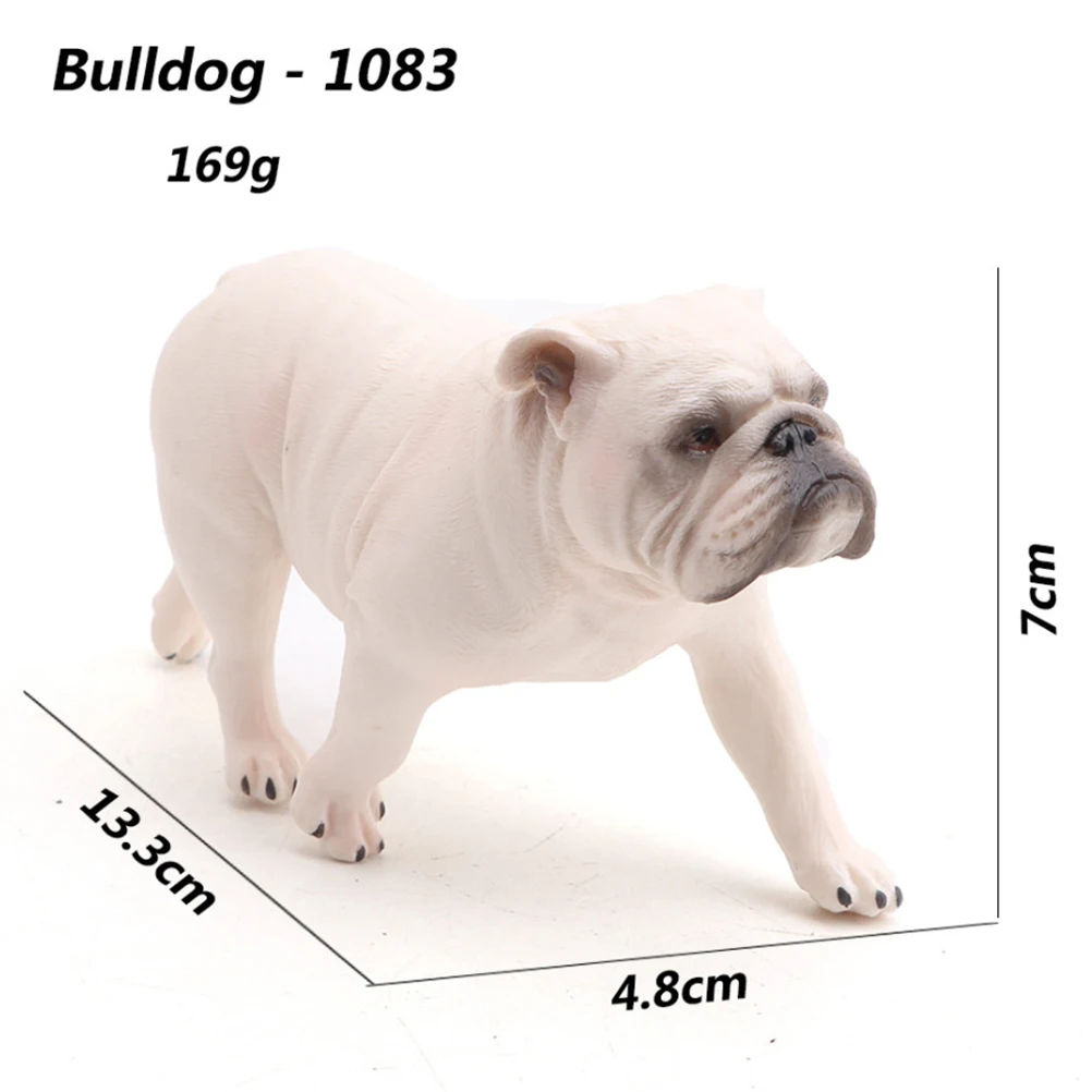 

Solid Animal Ornaments Bulldog Figurine Plastic Desktop Puppy Statue Child Toy Realistic Detailed Home Office Car Cabinet