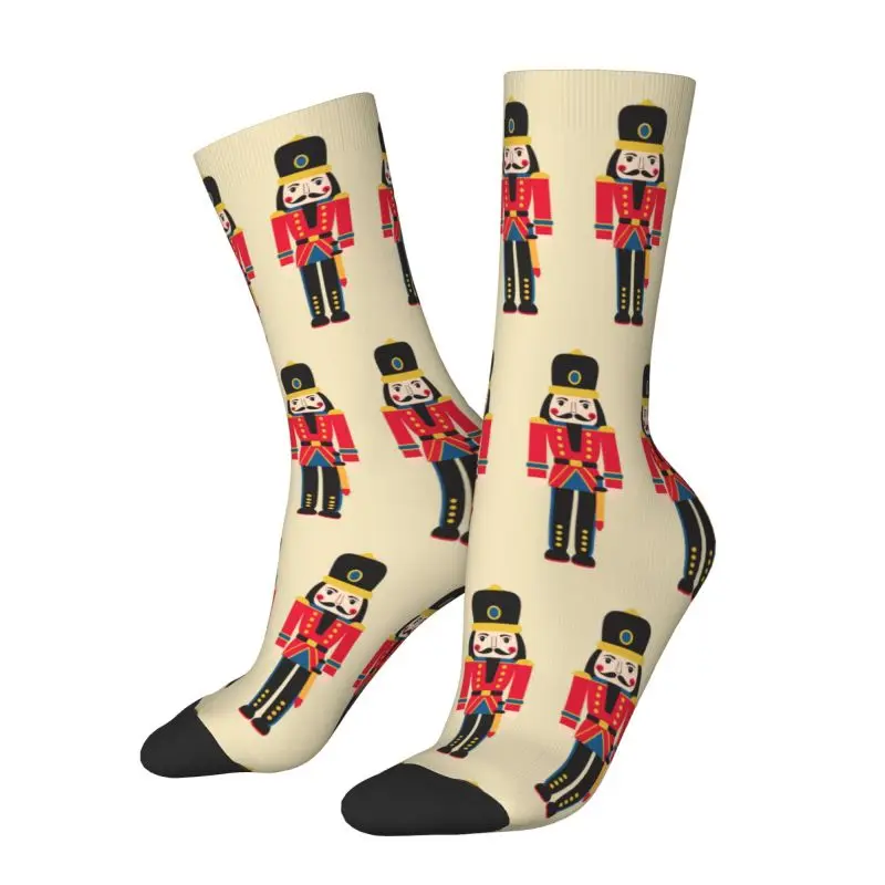 Funny Nutcracker Doll Socks Men Women Warm 3D Print Cartoon Christmas Soldier Toy Sports Basketball Socks