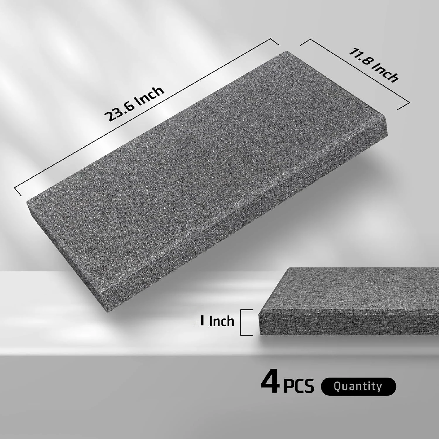 50kg/m³ 4PCS Large Fiberglass Wall Acoustic Panels 30x60CM Soundproofing Bulletin Cork Boards For Home Ceiling Wall Decorative