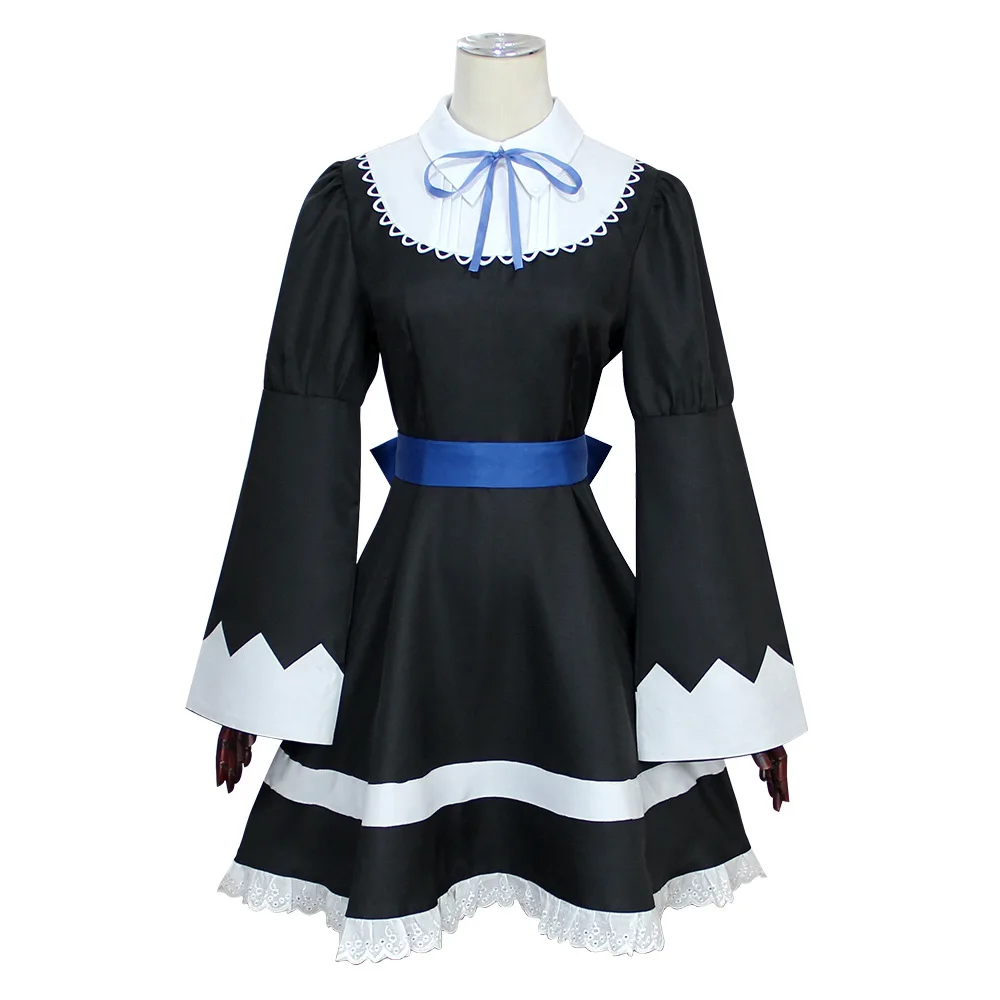 Anime Panty & Stocking with Garterbelt Younger Sister Anarchy Stocking Cosplay Costume Gothic Maid Lolita Dress Wig Long Socks