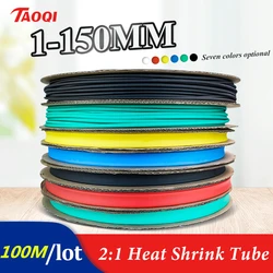 100 METER/Roll BLACK 5/6/8/10/12mm Heat Shrink Tubing Tube kit Insulation Tubing Wire Cable