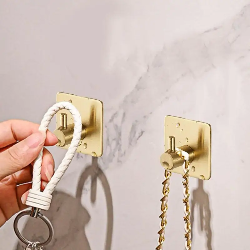 Wall Mounted Hooks Strong Self Adhesive 5kg Bearing Load Hanger Hook Waterproof Punch-free Hanging Hook For Kitchen Bathroom