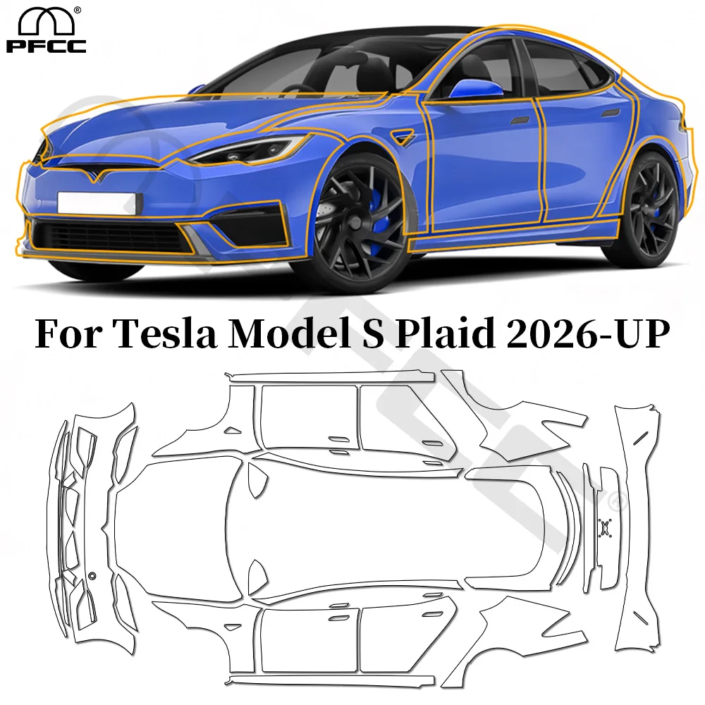 

Pre-cut PPF For Tesla Model S Plaid 2026-UP 9Mil TPU Paint Protection Film Anti-Scratch Clear Bra Resistant Invisible Repairable