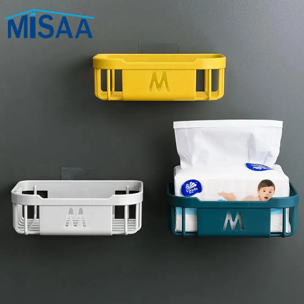 Roll Holder Strong Bearing Capacity Convenient Yellow White Wall Mounted Toilet Paper Holder Toilet Tissue Box Easy To Clean