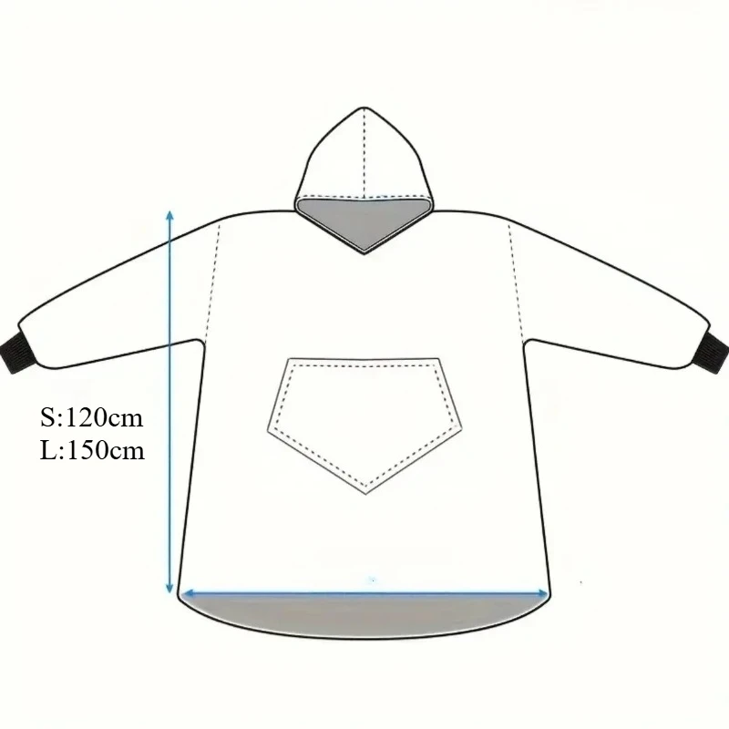 بطانية مريحة بغطاء للرأس من الصوف قابلة للعكس مع جيب الكنغر، رمي مخملي ناعم يمكن ارتداؤه، بوليستر محبوك، طراز معاصر #6