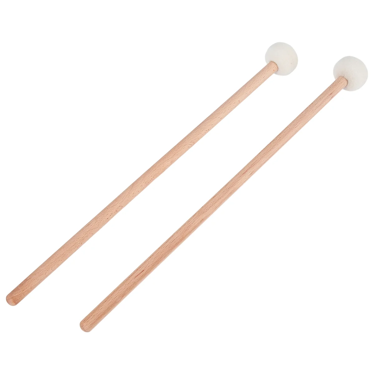 1 Pair Felt Mallets Drumsticks Drum Sticks with Wood Handle for Percussion Instrument Accessories