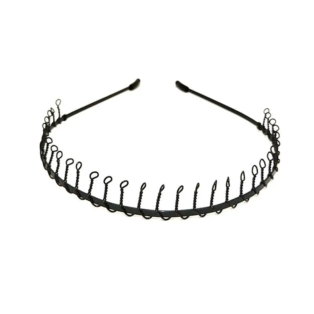 Men Women Unisex Metal Hair Hoop Fashion Geometric Wavy Headband Men Sports Washing Face Non Slip Hairband Headdress Accessories