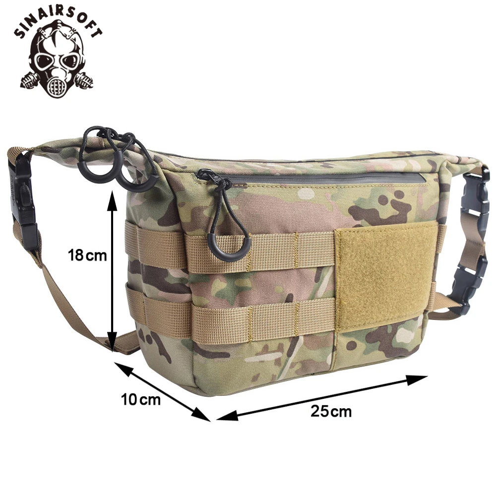 500D Nylon Tactical Waterproof Crossbody Bag Multifunction Hanging Bags Hiking Hunting Travel Messenger Men's Shoulder Sling Bag