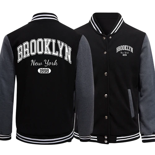 Imagen 2 del producto Brooklyn New York 1898 City Letter chaquetas de hombre estilo Preppy uniformes de béisbol Casual S-5Xl High Street Motion Tops