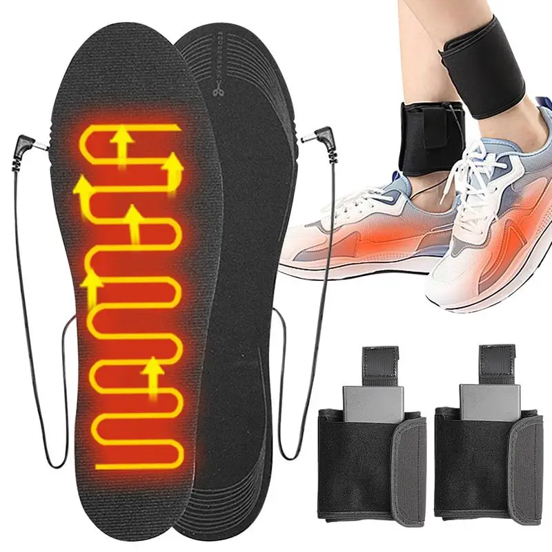 

Winter USB Electric Heated Insoles With Battery box Feet Warm Sock Pad Mat Camping Hiking Cycling Feet Warmer Heating Insoles