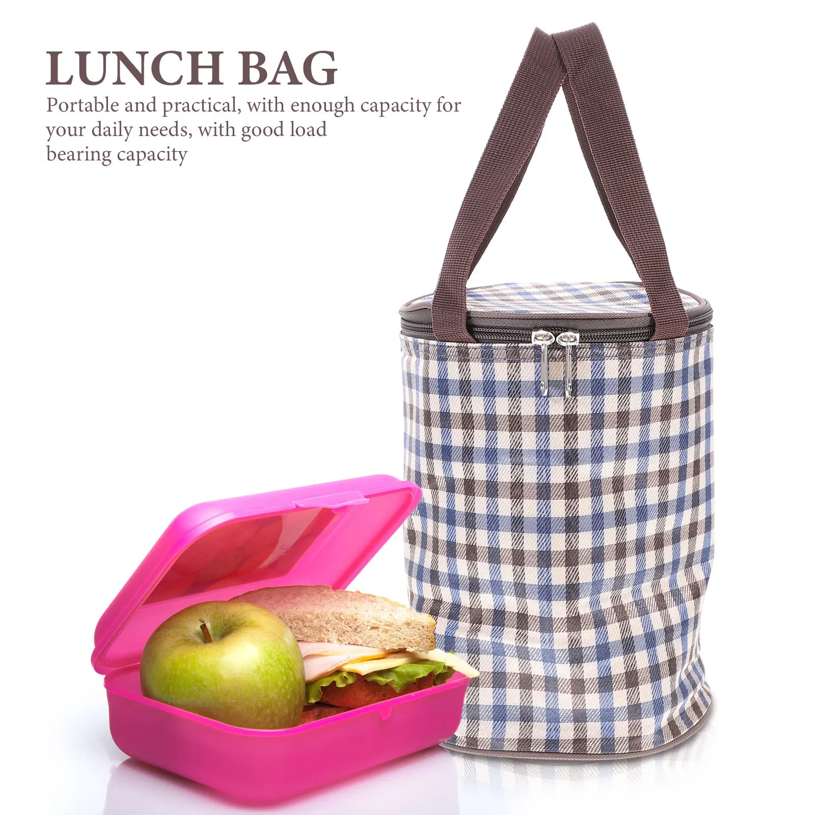 

Insulated Lunch Bag Large Capacity Waterproof Oxford Cloth Bento Box Bag Heat Preserving Food Storage Carrier Portable School
