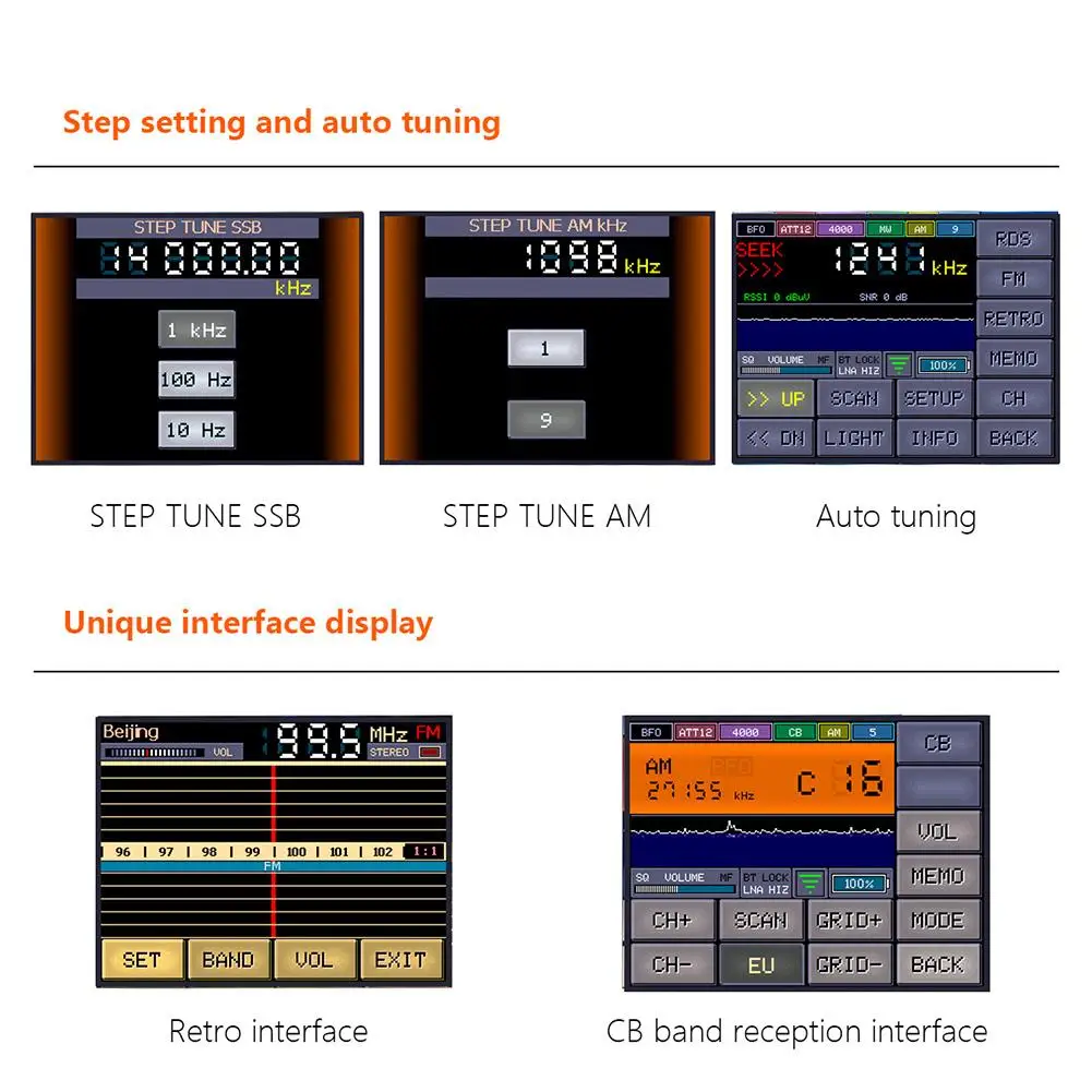 Dla ATS25-XF W pełni ulepszone radio pełnozakresowe Wysokowydajny odbiornik radiowy dla CW Dla FT8 Dla RTTY Dla PSK Dla HELL