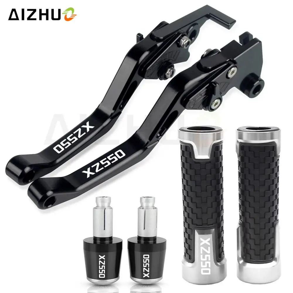 XZ 550 Motorcycle Accessories CNC Brake Clutch Levers Handlebar Hand Grips ends For YAMAHA XZ550 XZ-550 1982 1983 1984 1985 1986