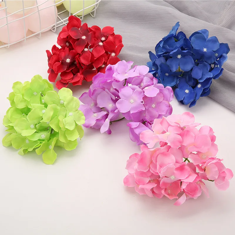 10PCS Simulation Hydrangea Head Diy Wedding Flower Event Arrangement Flores Artificiales Wedding Supplies Имитационные Цветы