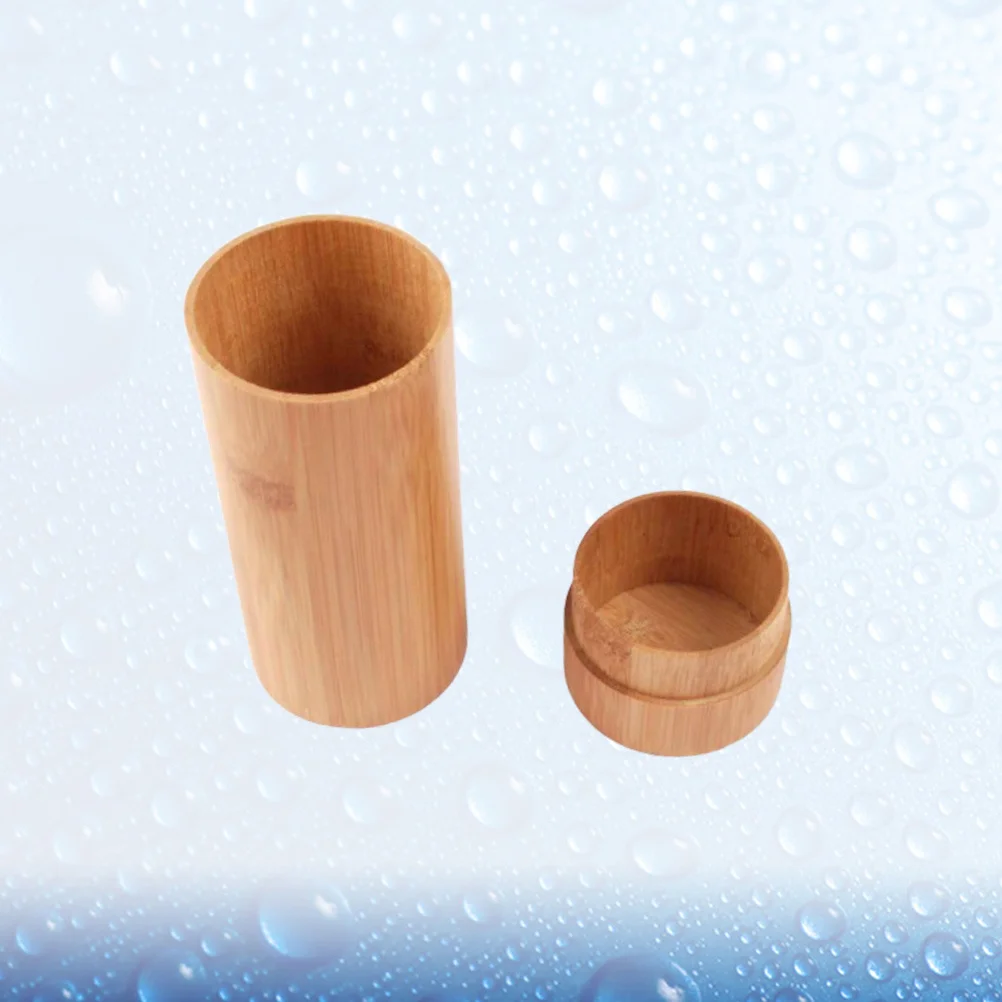 

Bamboo Glasses Case Cylinder Design Eyewear Container Fashionable Durable Easy to Clean Portable Storage for Glasses and