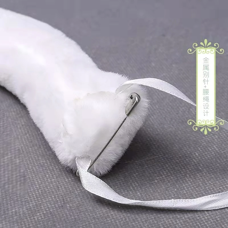 ذيل القط لطيف لوليتا آذان الحيوان ذيل الحيوان اكسسوارات القط فتاة القوس جرس خادمة القط الذيل تأثيري