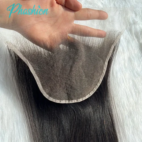 Phashion HD 6X4 9x6 Cierre de encaje recto Pre desplumado Cierre suizo solo negro Natural 100% cabello humano Remy en venta