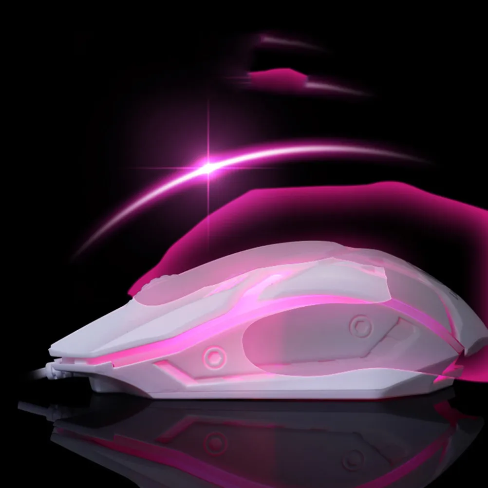 Wired USB Backlit Gaming Mouse White Ergonomic Design Accurate Control Desktop Laptop Computer Game Accessories