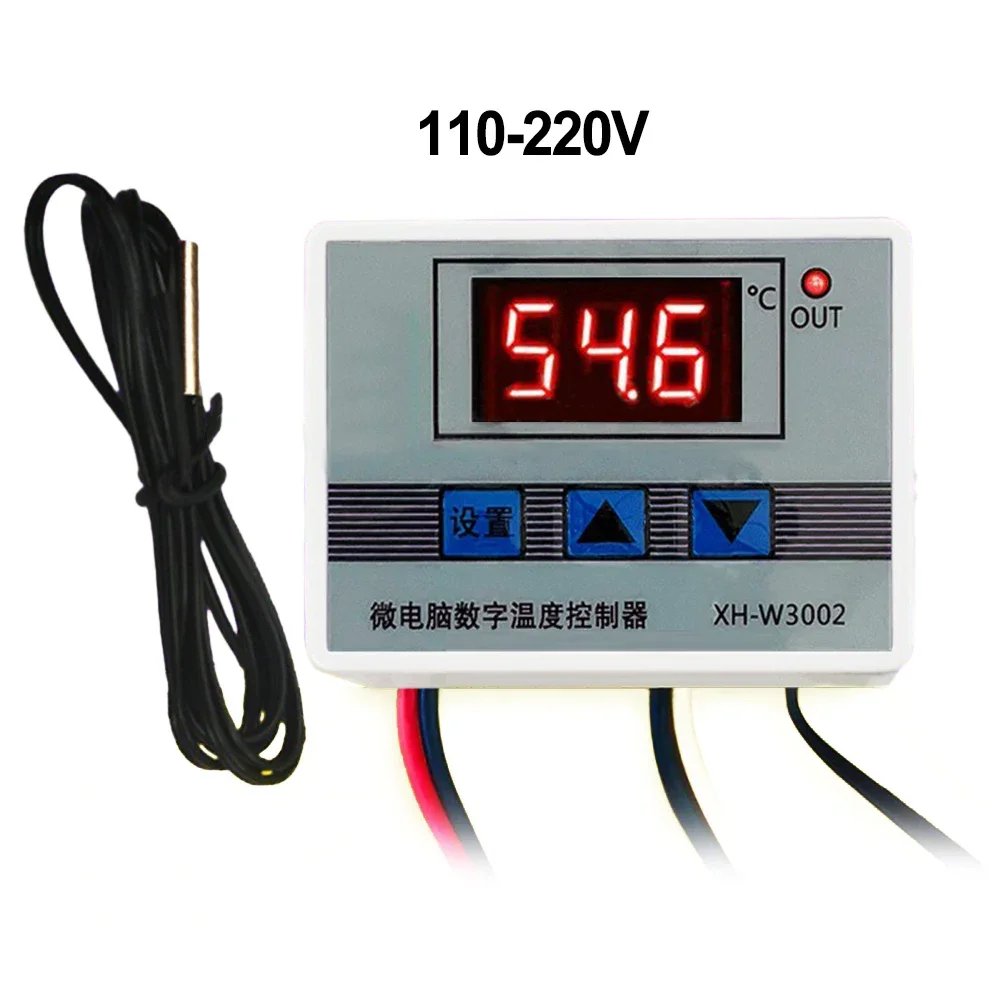 XH-W3002 220V /12V Digital LED Temperature Controller 10A Thermostat Control Switch Probe With Waterproof Sensor W3002