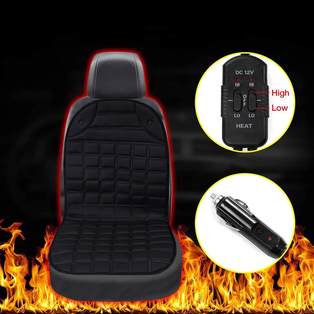 2Pcs 12V Heated Car Seat Cover Heating Electric Car Seat Cushion Hot Keep Warm in Winter Universal Car Seat Cover Accessories