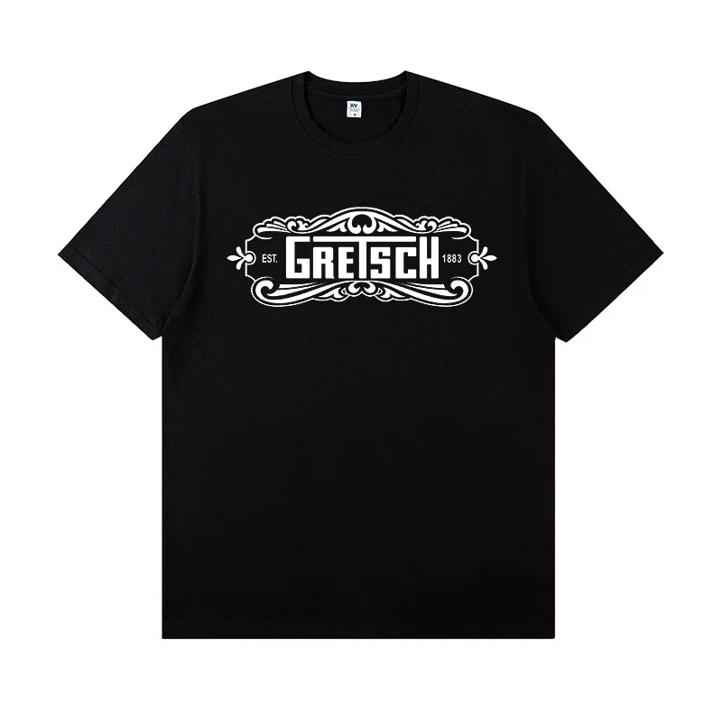 Gretsch Electric Guitar Instrument Peripheral T-shirt Short Sleeve Rock Band Lead Singer Practice Costume Casual T-shirt