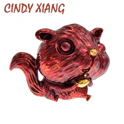 CINDY XIANG 3 Colors For Choose Enamel Squirrel Brooches For Women And Men Unisex Animal Pins Fashion Jewelry High Quality Gifts