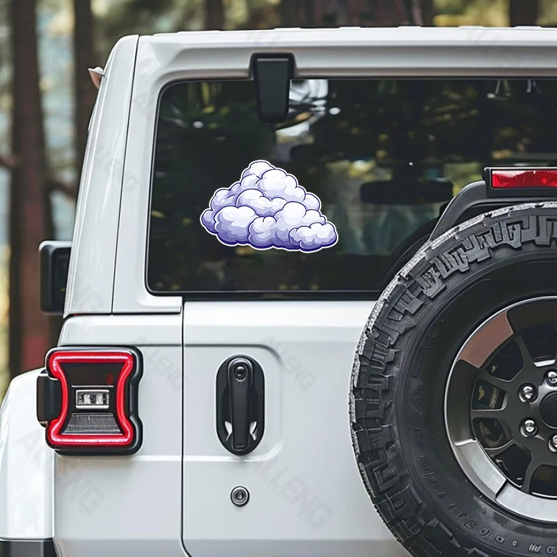 1pc Cartoon Cloud Self Adhesive Waterproof Vinyl Sticker Decal For Car Truck Window Metal Surface