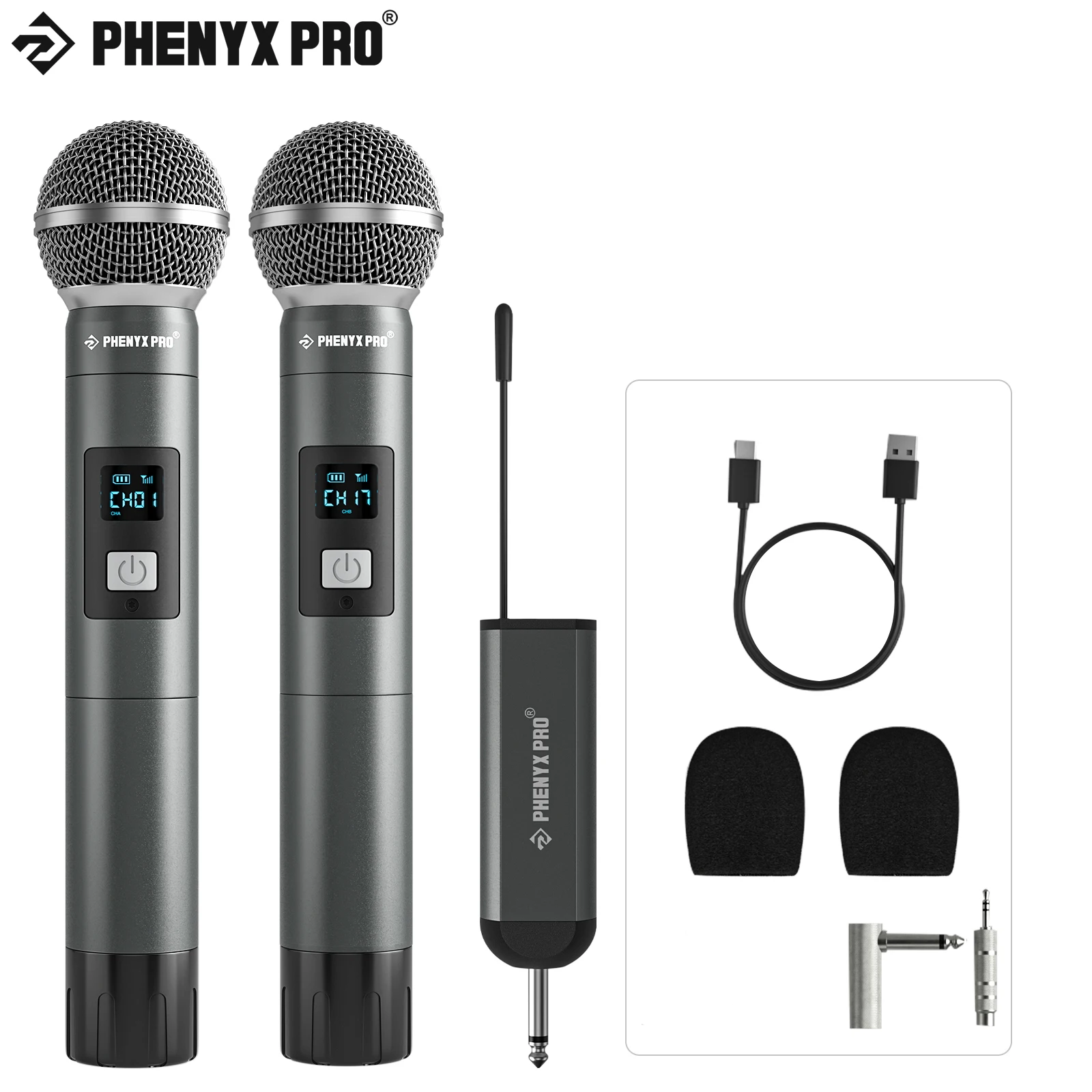 2 channel Digital Portable Wireless Microphone UHF Recording Karaoke dji Mic 900mhz Professional Handheld Mic Church Work