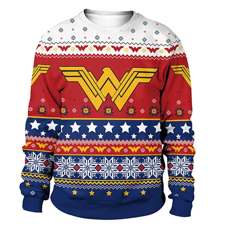 Mannen Vrouwen Oudejaarsavond Kerst Sweatshirt 3D Nieuwigheid Gedrukt Holiday Party Jumper Tops Koppels Trui Lelijke Kerst Sweate