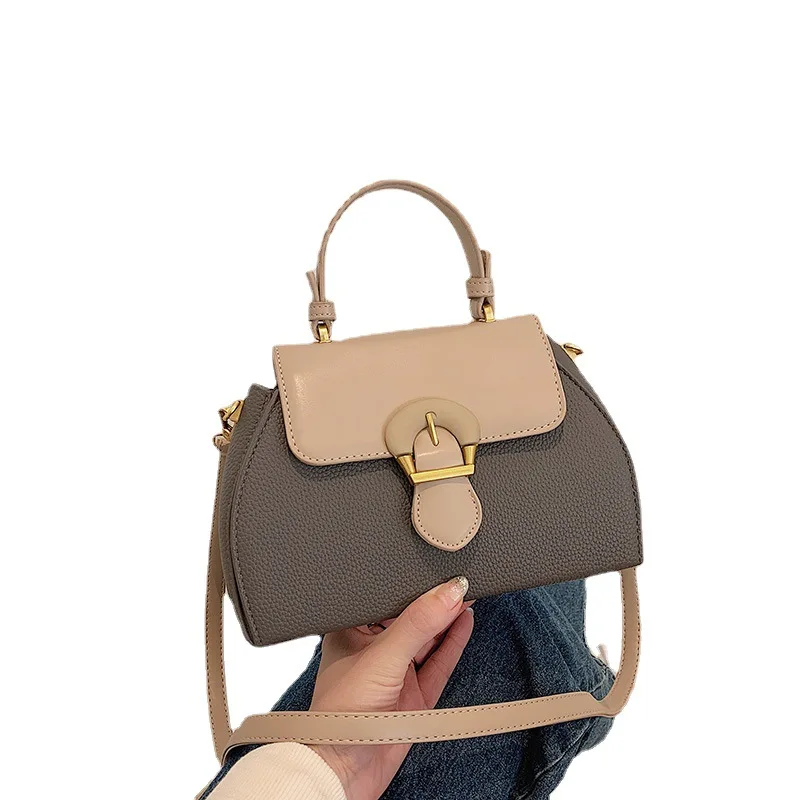 Women Bag Color Contrasting Diagonal Cross Bag Fashion Simple Splicing Handbag Korean Edition Single Shoulder Bags For Women