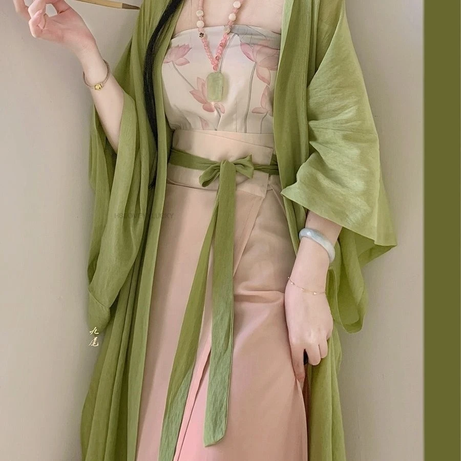 

Hanfu Spring Summer Song made aircraft sleeves improved daily Hanfu traditional Hanfu commuting improved hanfu dree set