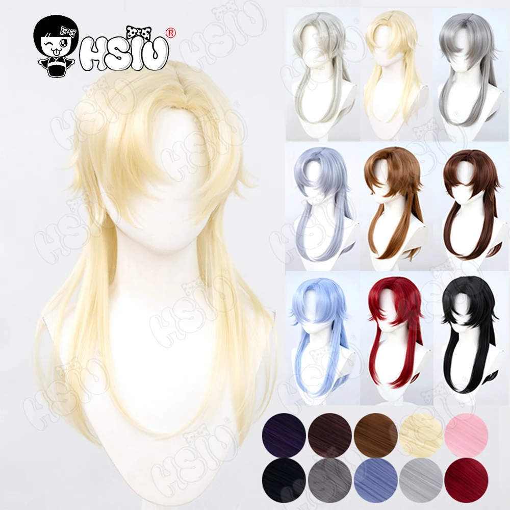 Universele Omgedraaid Golvend Cosplay Pruik HSIU Lange Wolf Staart Stijl Cosplay Pruik Hittebestendige Synthetisch Haar Anime Party pruik + Pruik cap