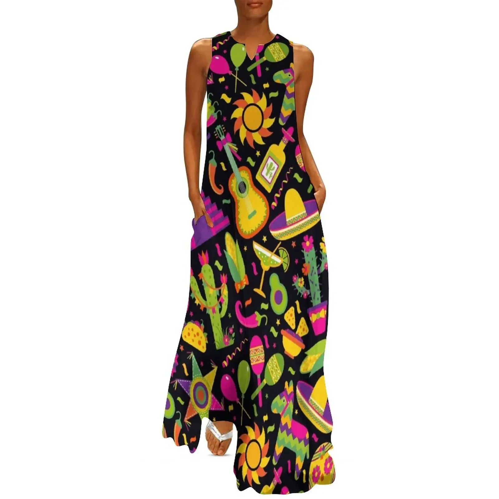 

Cinco de Mayo Pattern Long Dress Women's summer dresses wedding dresses for parties Women's summer suit dresses for womens Dress
