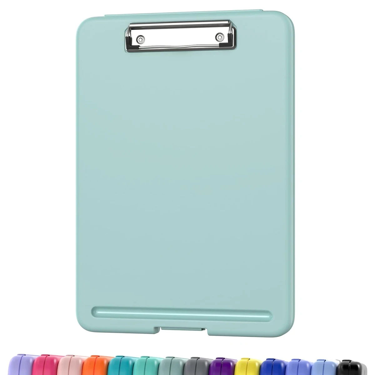 Klembord met opbergruimte (meerdere kleuren beschikbaar) met clip met laag profiel, 9,5 x 13 inch stevig draagbaar schrijfbord, opvouwbaar