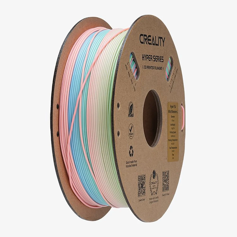 Creality Hyper Rainbow PLA Filament d'impression 3D 1kg 1.75mm dégradés vibrants couleurs matériau d'impression à grande vitesse