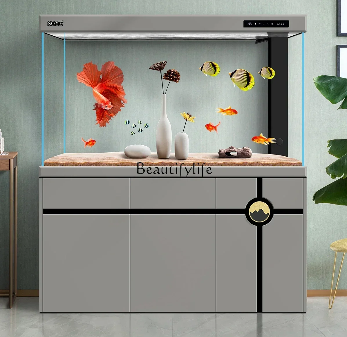 

LD33Super White Bottom Filter Partition Large Floor Aquarium Smart Screen Home Ecology