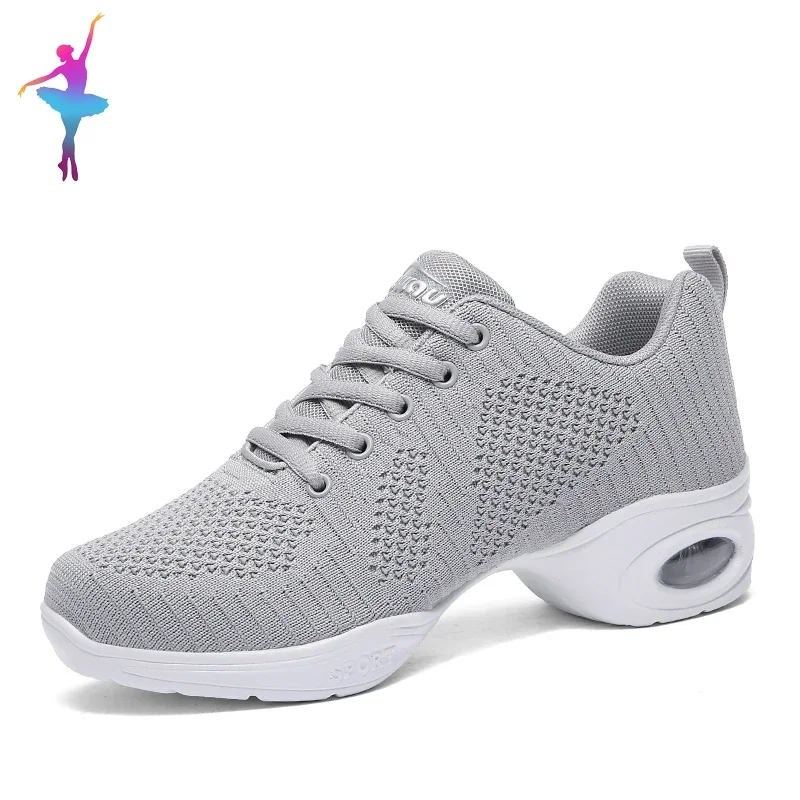 Breathable Mesh Jazz Shoes Woman Ladies Modern Soft Outsole Dance Sneakers Lightweight Female Dancing Fitness Shoes