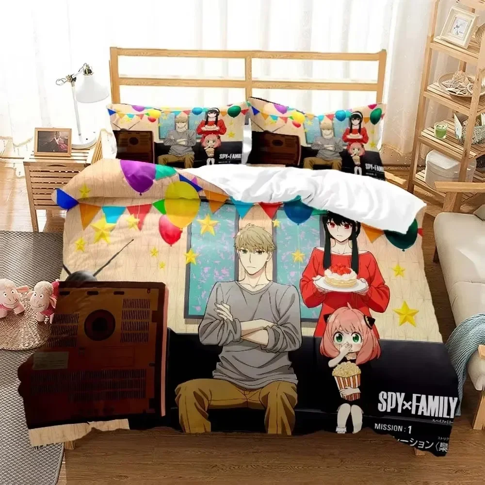 

3D Print Anime Spy × Family Anya Bedding Set Single Twin Double Queen King Cal King Size Bed Linen Set