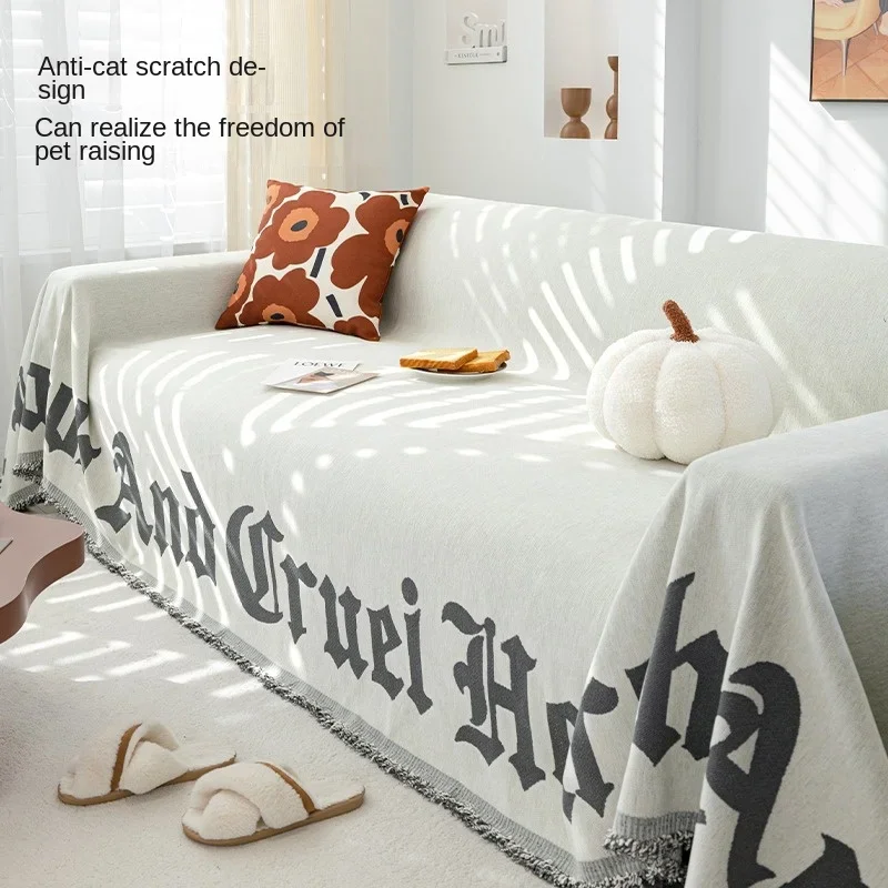 Sofa Cover Chenille Sofa Towel Blanket Couch Cover Universal Anti-cat Scratch Sofa Cover for Living Room 1/2/3/4 Seater
