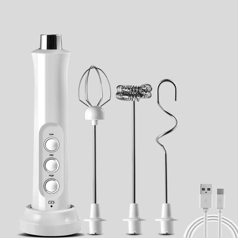 

3 In 1 Portable Rechargeable Electric Milk Frother Foam Maker Handheld Foamer Powerfull Drink Mixer Coffee Frothing Wand Stick