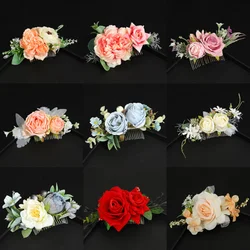 Floral Hair Combs 2023 Summer Wedding Hair Accessoires Fairy Flower Girls Hairpins Hair Clip Crown Bride Charm Headpiece Jewelry