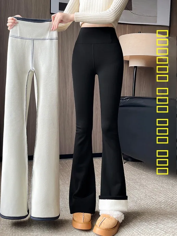 

Faionable High Waist Yoga arkskin Pants Women's Outerwear Thiened Fce Long Trousers Winter Warm Leggings