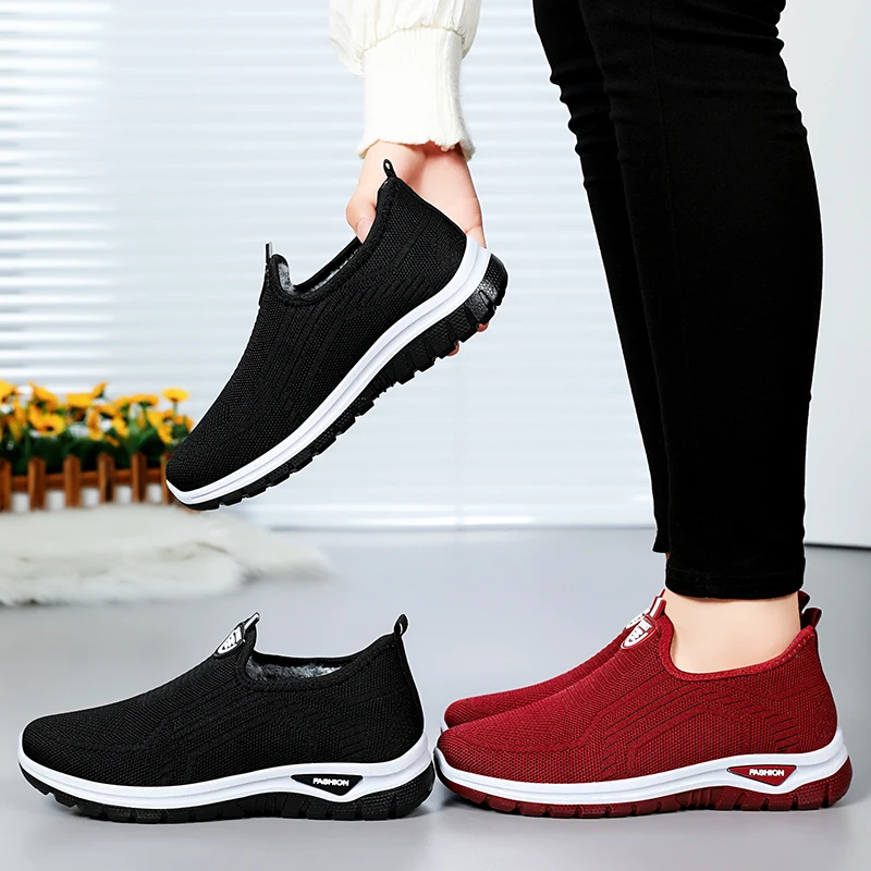 Buty zimowe 2025, duże rozmiary, siateczkowa powierzchnia, bawełniane, buty dla mam, buty dla seniorów zapewniające stabilny ruch, śniegowce, buty ocieplane bawełną.