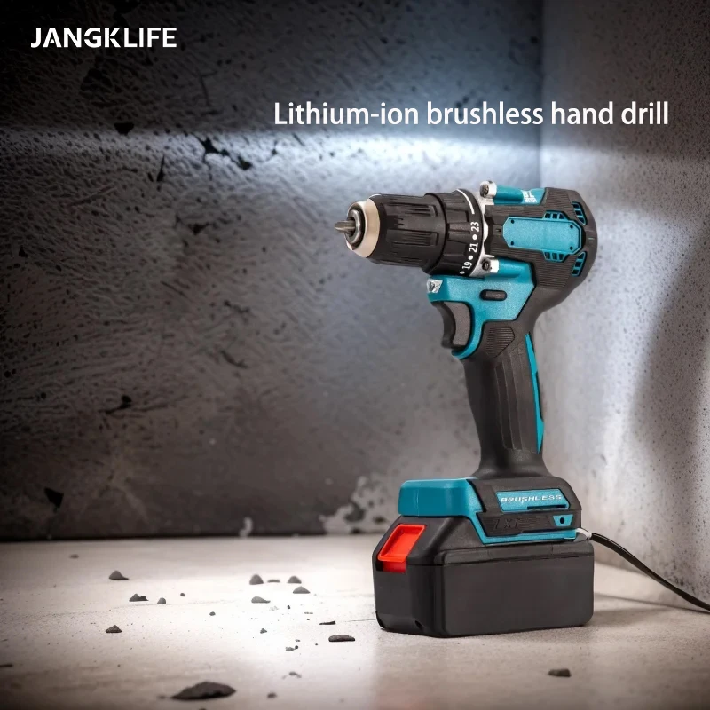 Screwdriver Cordless Percussion Drill 21V Electric Variable Speed Brushless Motor Impact Power Tools Power Drill