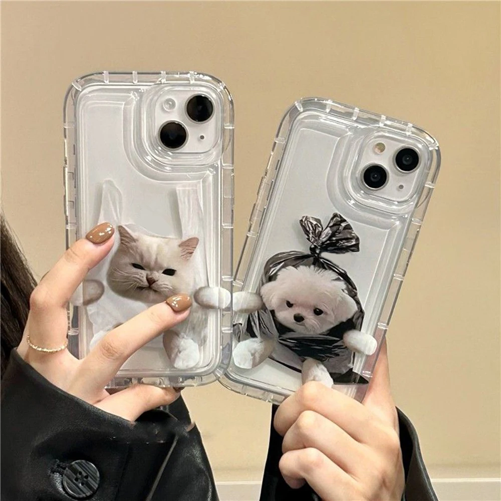 S23 Ultra Case For Samsung A54 Case A52 A52S A52 A53 A34 A33 A73 A55 A13 A71 A05S S22 S21 S23 FE S24 Ultra Cartoon Dog Cat Cover