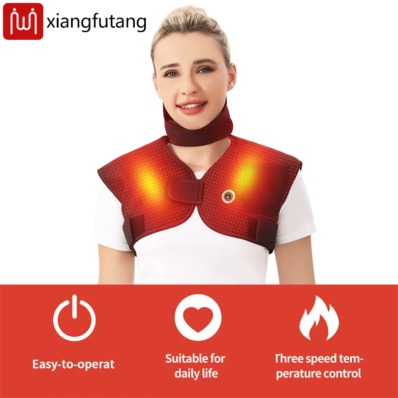 وسادة كتف للتدفئة الكهربائية متعددة الوظائف بطانية جسم دافئة للظهر غطاء منزلي لاسترخاء الرقبة والكتف #4